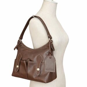 Dooney & Bourke Florentine Small Lucy Hobo Bag Rare Flat Strap Vacchetta Leather